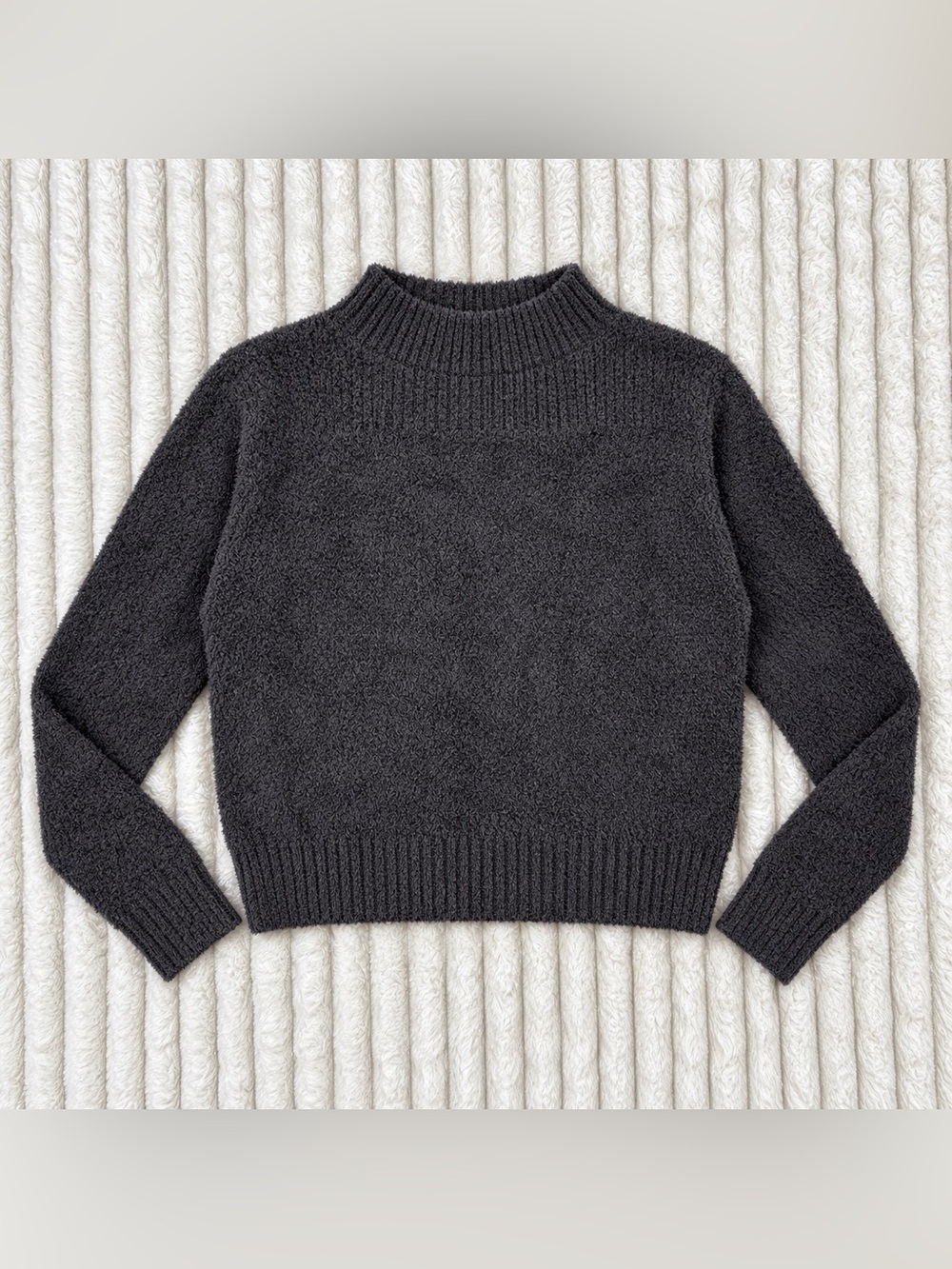 Barefoot Dreams Black Plush Crewneck Sweater